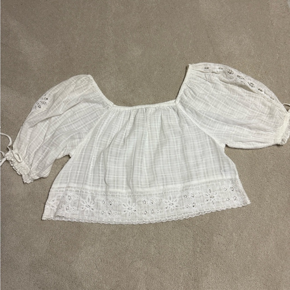 White Lace Women's Top Small